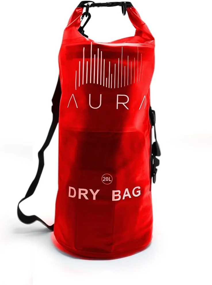 Waterproof Semi-transparent Dry Bag - 10L/20L Dry Bag Backpack - Zipper Compartment, Handles, Straps - Black, Blue, Green, Red - Transparent Dry Bag for Kayaking, Swimming, Beach, Rafting