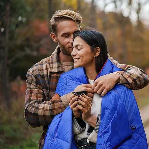 Wearable Adult Sleeping Bag, Multi-Functional Outdoor Travel Hiking Camping Blanket, Nylon Dampproof Mat Combination Set