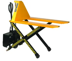 Wesco Industrial Products 272939 Electric High-Lift Telescoping Pallet Truck with Handle, 3000 lb. Load Capacity, 60" Length x 21" Width x 48-1/2" Height