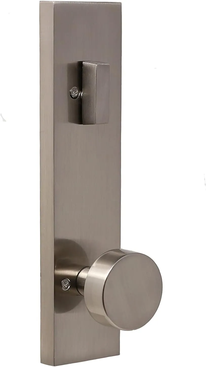 Weslock Xanthis Single Cylinder Handle Set with Mesa Knob (Satin Nickel, Keyed Handleset)