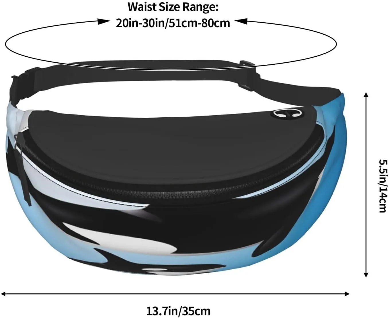 Whale 63 Fanny Pack, Crossbody Waist Packs for Women Men Waist Bags with Adjustable Strap for Travel Running Hiking Sport