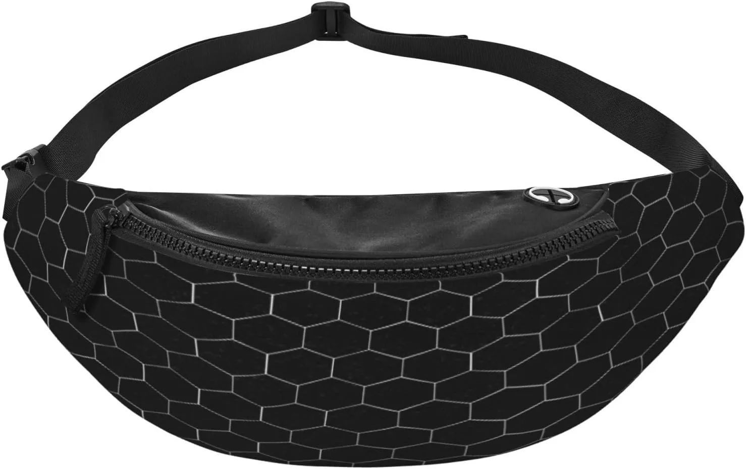 White Hexagonal Fanny Pack, Crossbody Waist Packs for Women Men Waist Bags with Adjustable Strap for Travel Running Hiking Sport