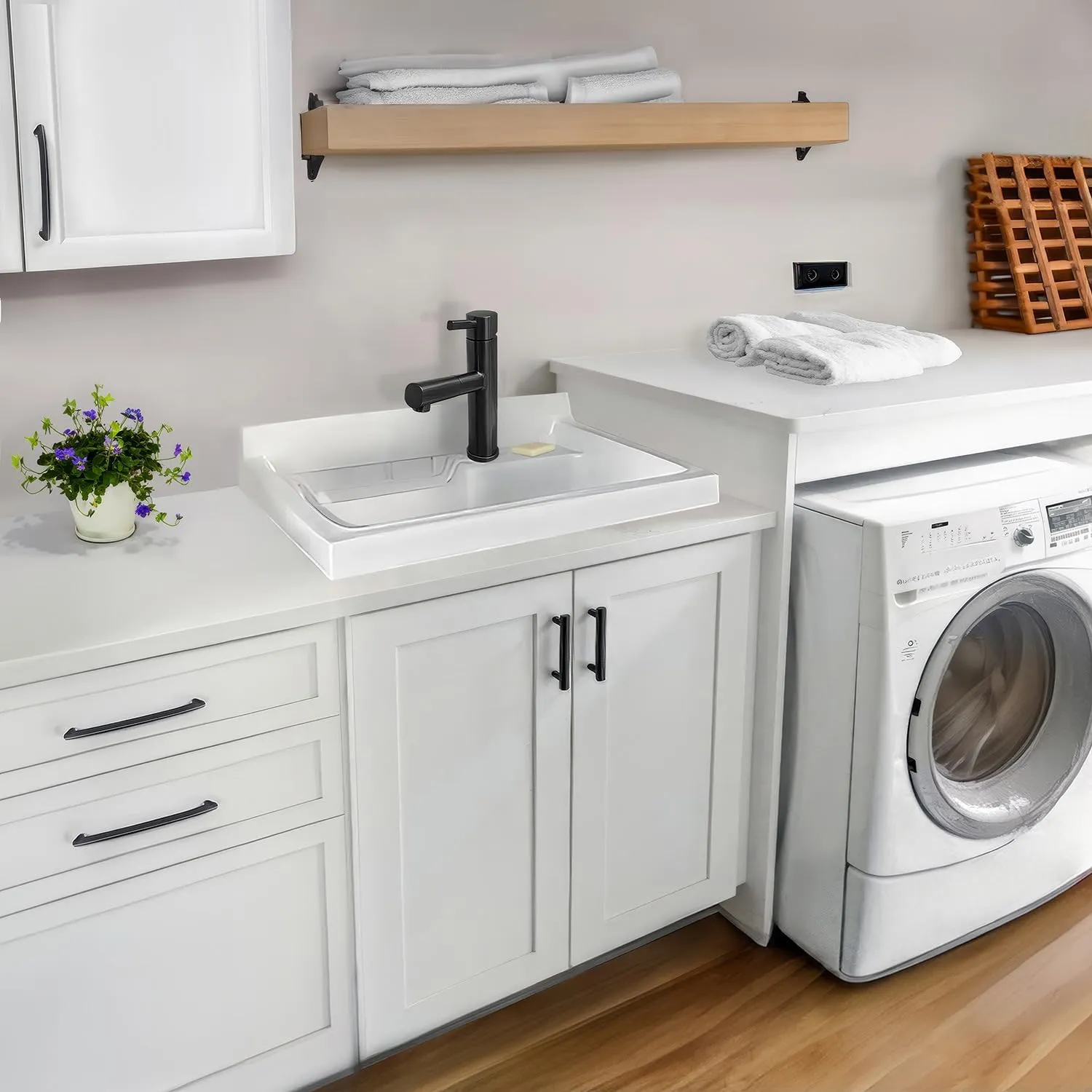 Whitehaus Kitchen Faucet; Single Lever Pull-Out Spray Head, Stainless Construction; Matte Black