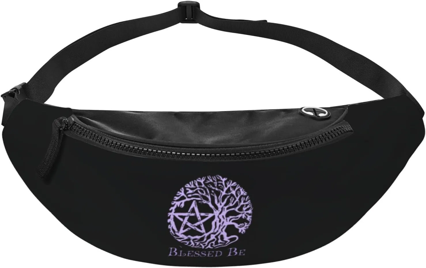Wiccan & Pagan Sacred Unisex Adjustable Leisure Waist Bag Outdoor Sports Running Waist Bag Business Travel Mobile Phone Bag, Black