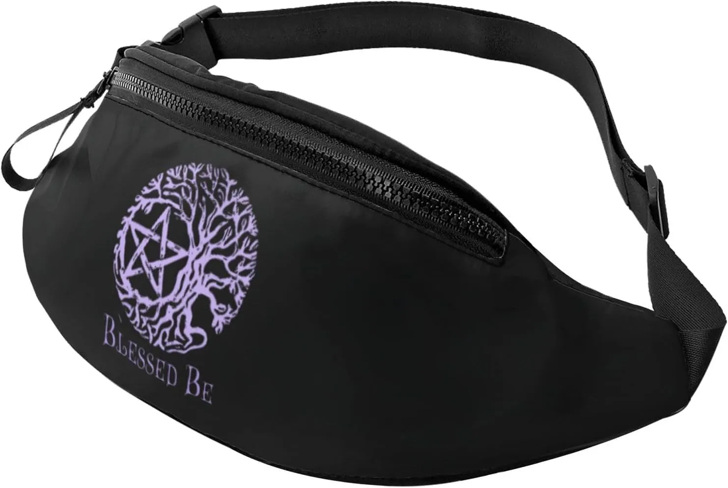Wiccan & Pagan Sacred Unisex Adjustable Leisure Waist Bag Outdoor Sports Running Waist Bag Business Travel Mobile Phone Bag, Black