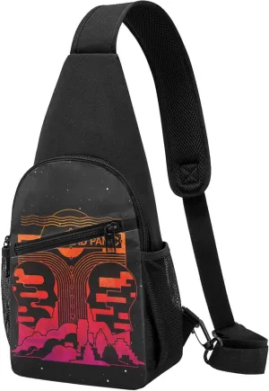 Widespread Music Panic Backpack Crossbody Sling Bag Daypack Fanny Pack Cross Body Bag for Men and Women Chest Bag Travel Hiking Daypack