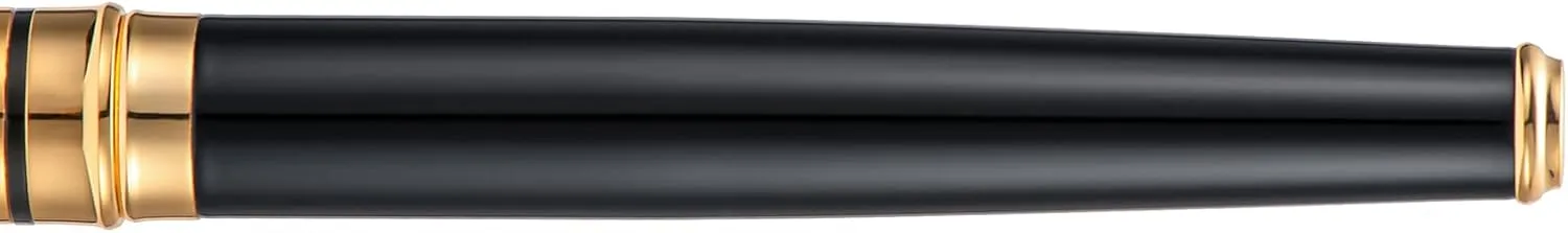 Wikult Personalized Duke Sapphire Fountain Pen Fine Nib Gold Trim Customized Pen Gift with Small Pen Bag, Engraved with Your Name