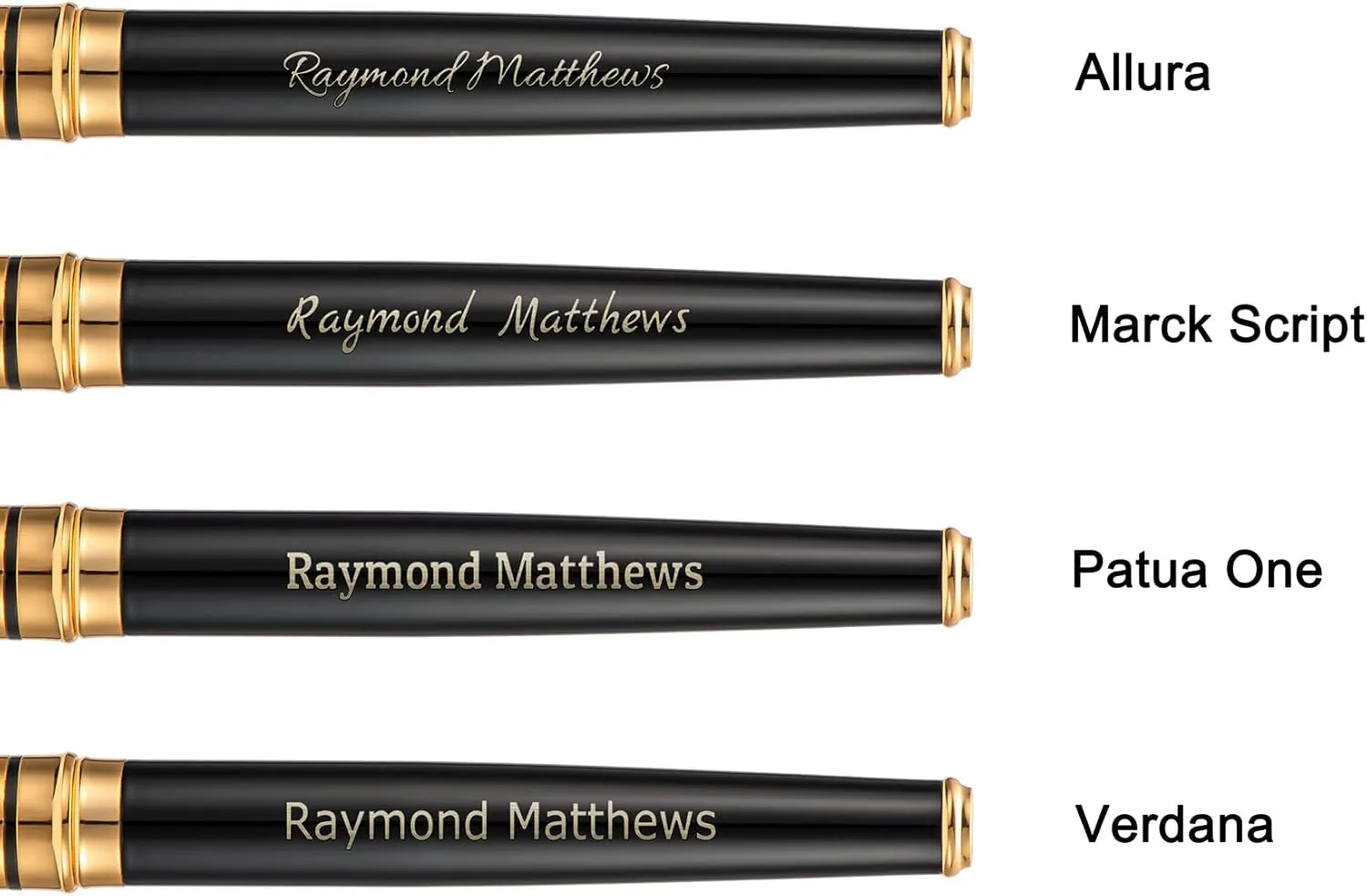 Wikult Personalized Duke Sapphire Fountain Pen Fine Nib Gold Trim Customized Pen Gift with Small Pen Bag, Engraved with Your Name