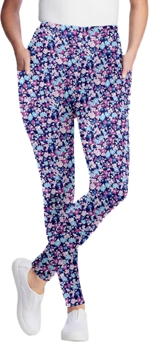 Woman Within Plus Size Printed Pocket Legging