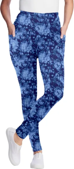 Woman Within Plus Size Printed Pocket Legging