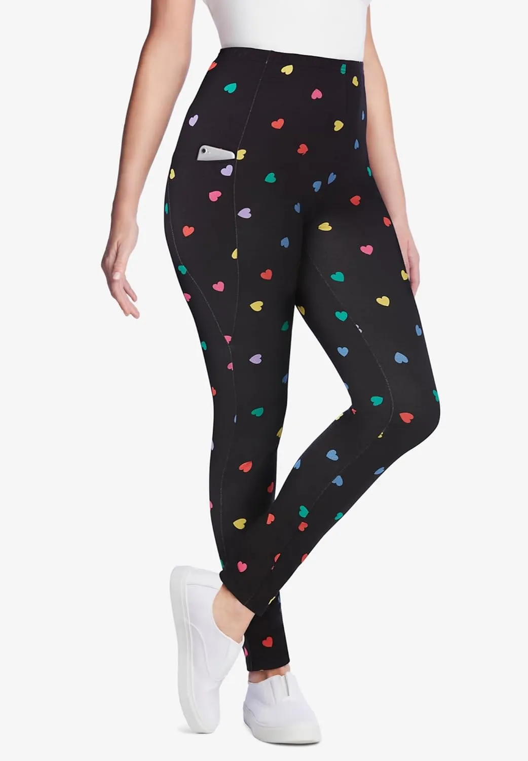 Woman Within Plus Size Printed Pocket Legging