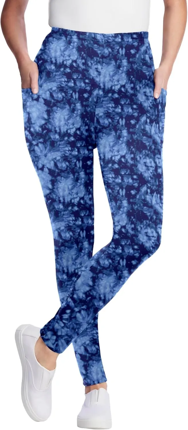 Woman Within Plus Size Printed Pocket Legging