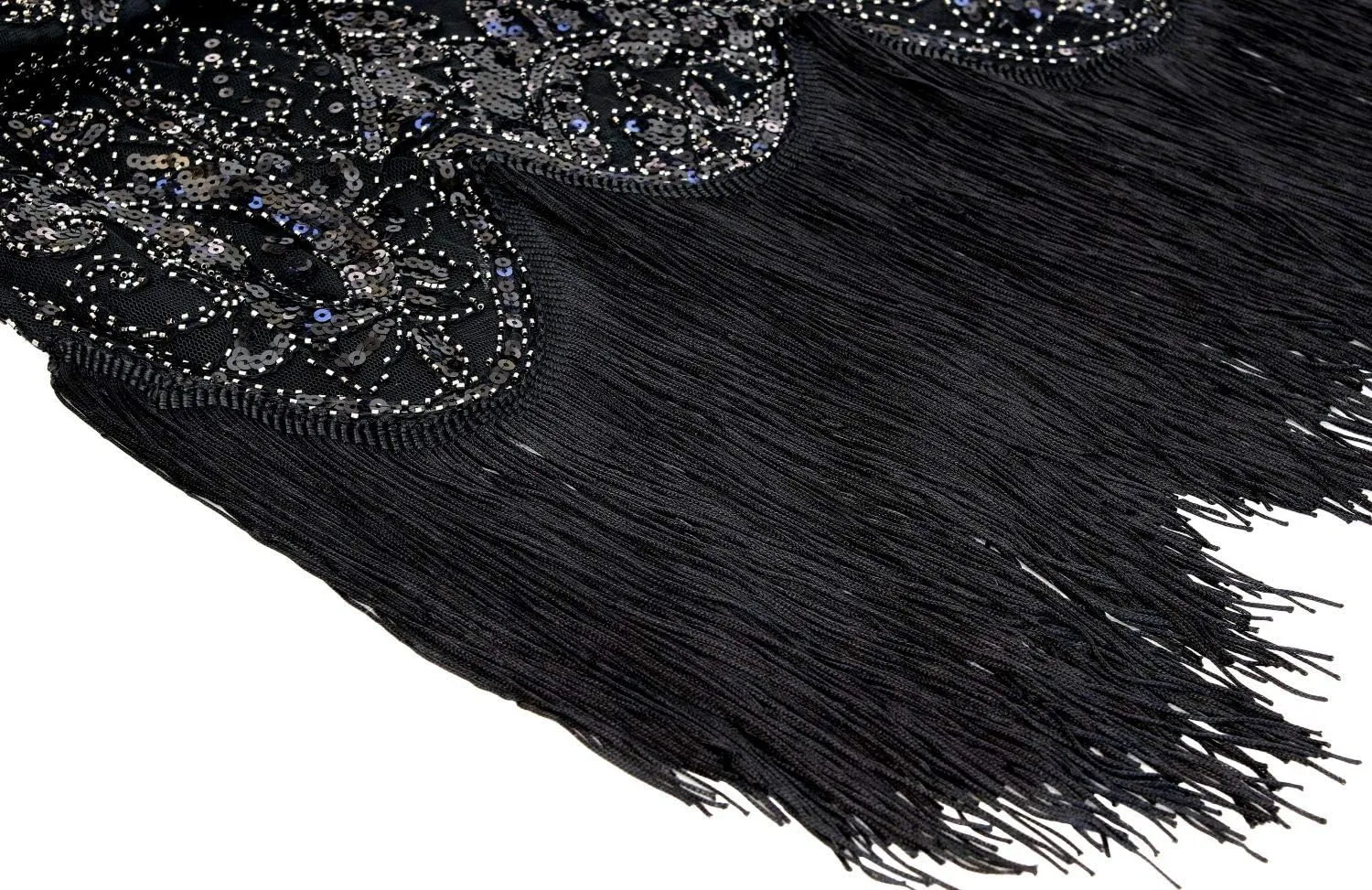 Women 1920s Gatsby Vintage Sequin Flapper Fringe Party Plus Dress with 20s Accessories Set