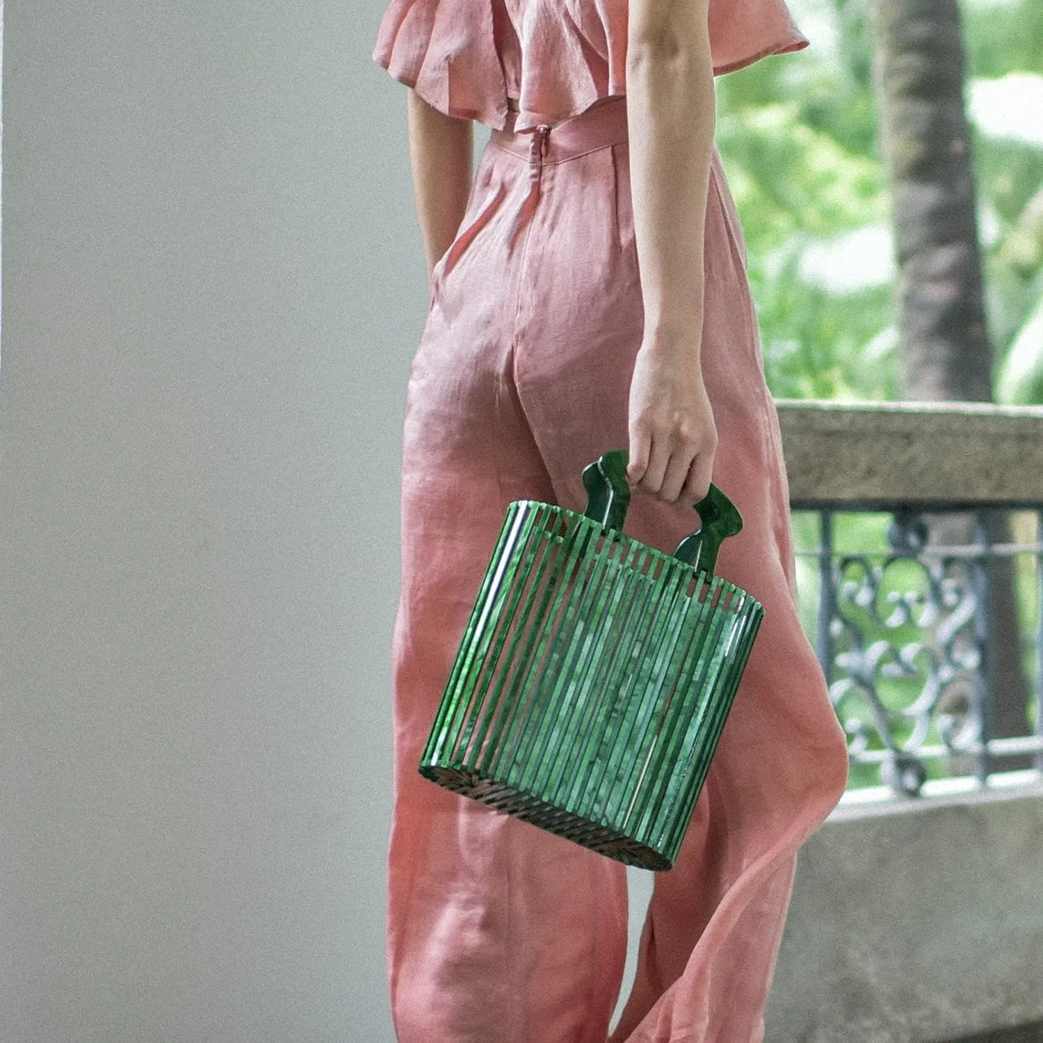 Women Acrylic Handbag Clutch Beach Bag Handmade Tote Ark Bag Top Handle Bags Fashion Party Clutch Purse