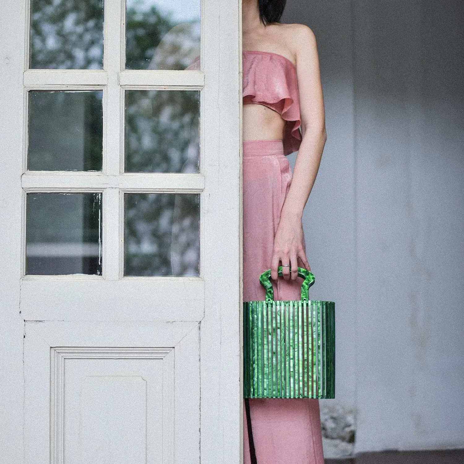 Women Acrylic Handbag Clutch Beach Bag Handmade Tote Ark Bag Top Handle Bags Fashion Party Clutch Purse