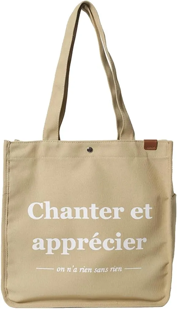 Women Canvas Handbag Large Capacity Shoulder Bag Multi-Pockets Top Handle Bag Chic Bag Casual Hobo Bag Tote Bag