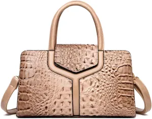 Women Elegant Purses and Handbags Crocodile Pattern Top Handle Satchel PU Leather Crossbody Shoulder Bags
