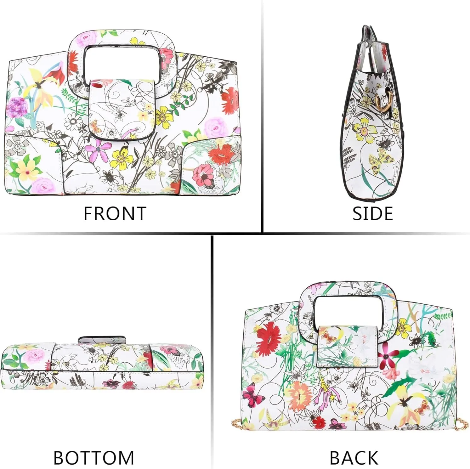 Women Flap Tote Top Handle Satchel Handbags PU Leather Clutch Purse Shoulder Bag