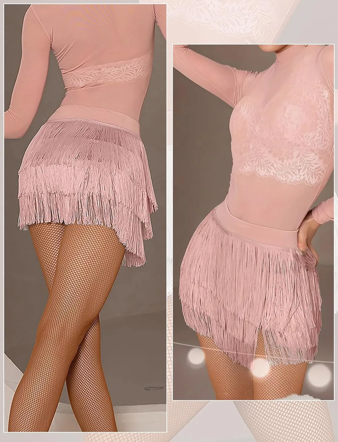 Women Fringe Dance Skirt Latin Salsa Tango Ballroom Skirts Sexy Fringe Wrap Skirt Mini Shorts
