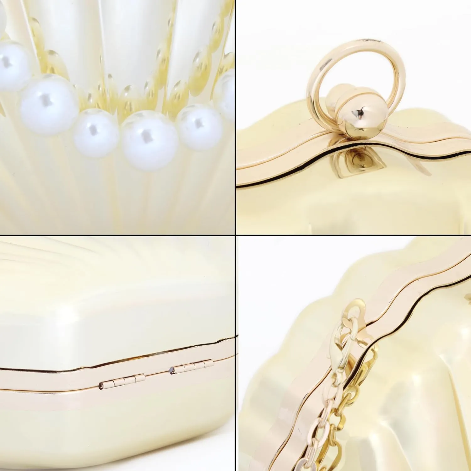 Women Mini Seashell Evening Clutch Top-Handle Bag Cross-body Bag