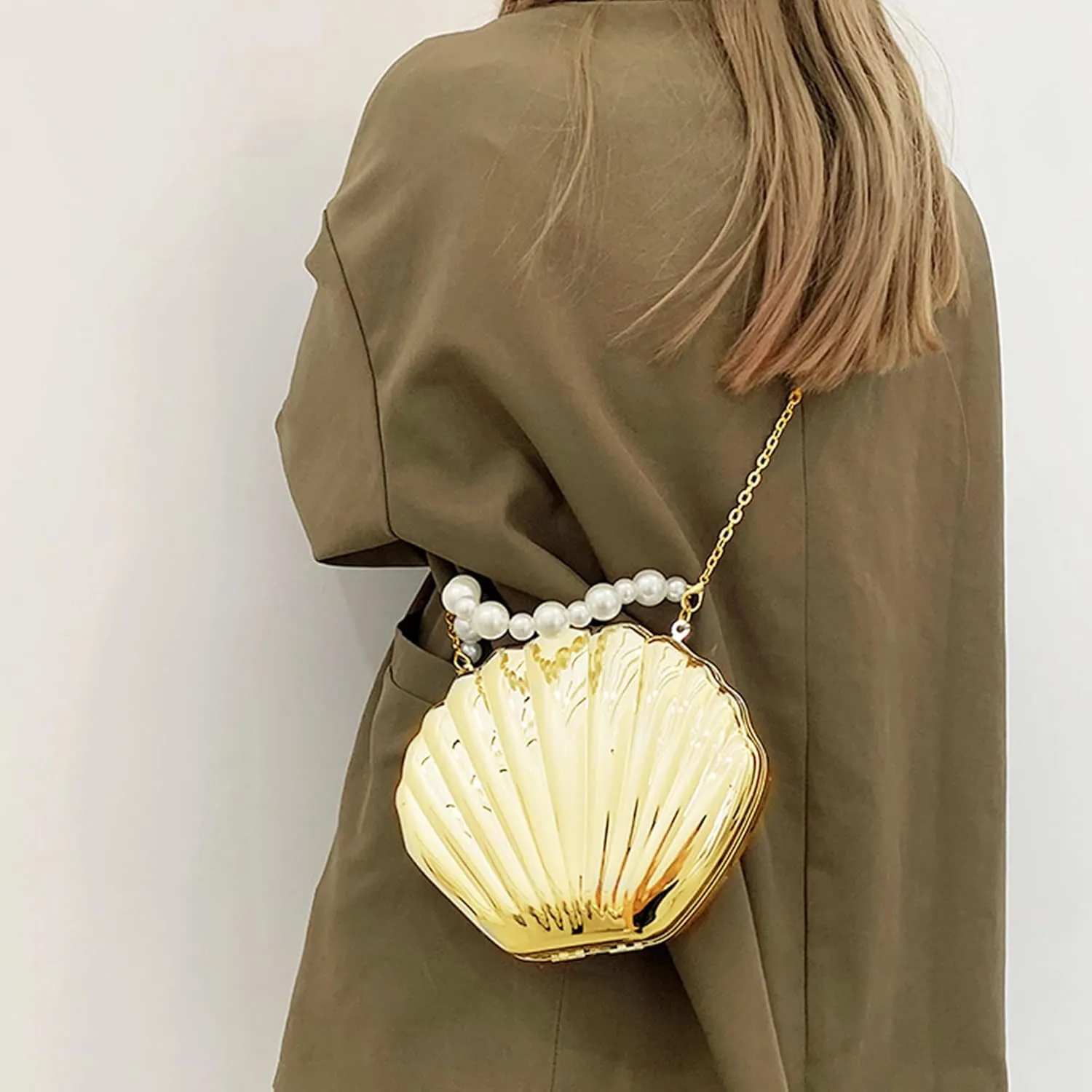 Women Mini Seashell Evening Clutch Top-Handle Bag Cross-body Bag