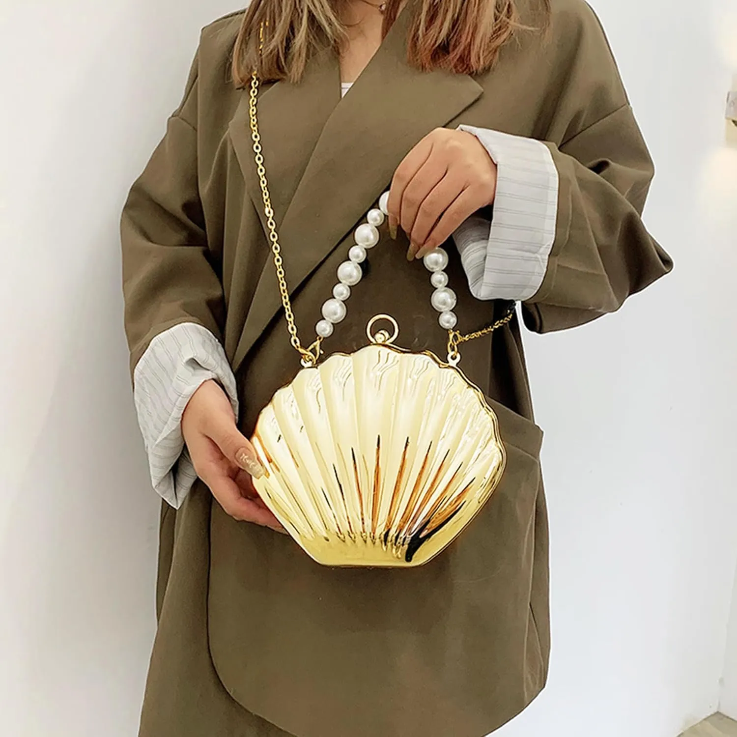 Women Mini Seashell Evening Clutch Top-Handle Bag Cross-body Bag