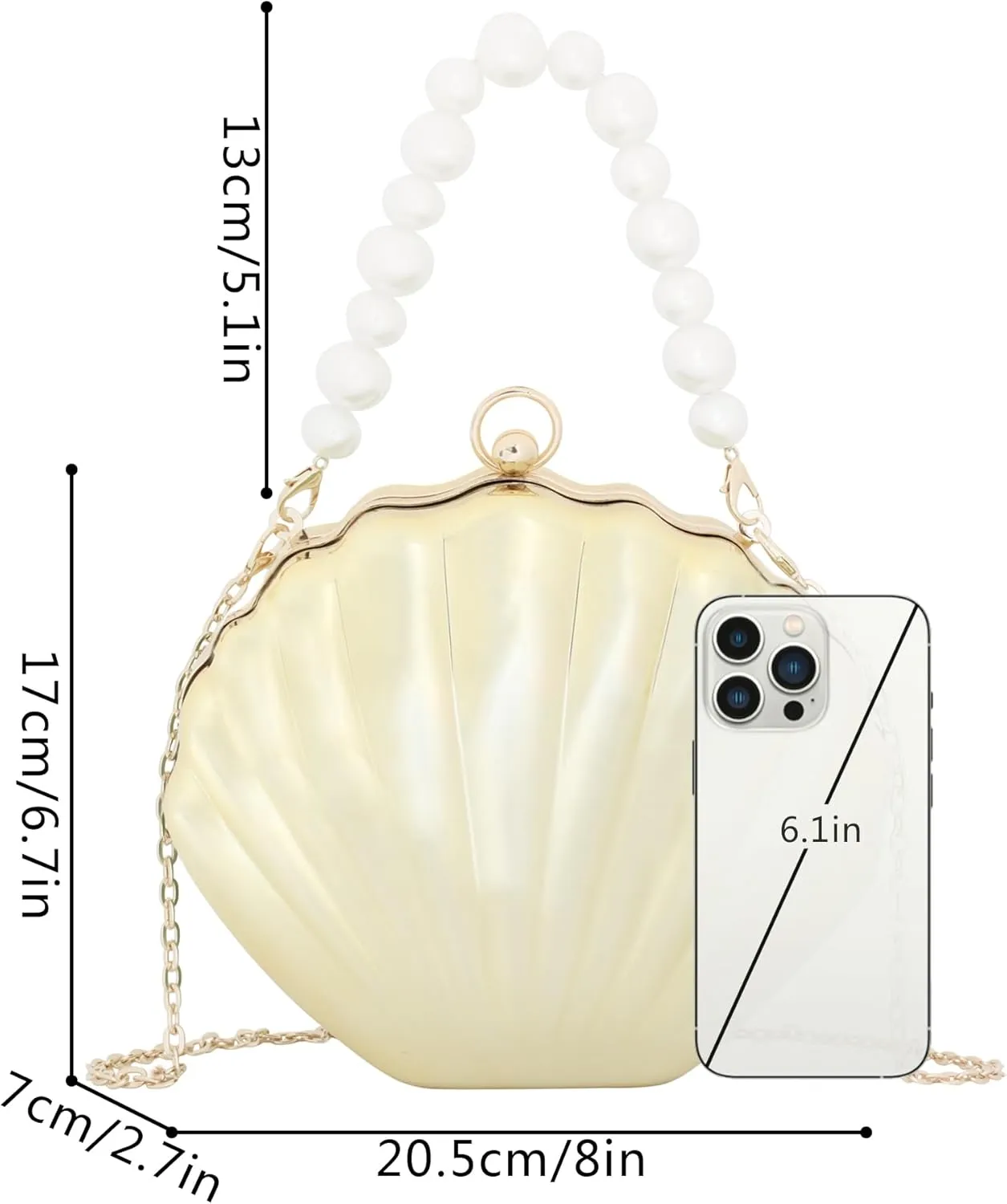 Women Mini Seashell Evening Clutch Top-Handle Bag Cross-body Bag
