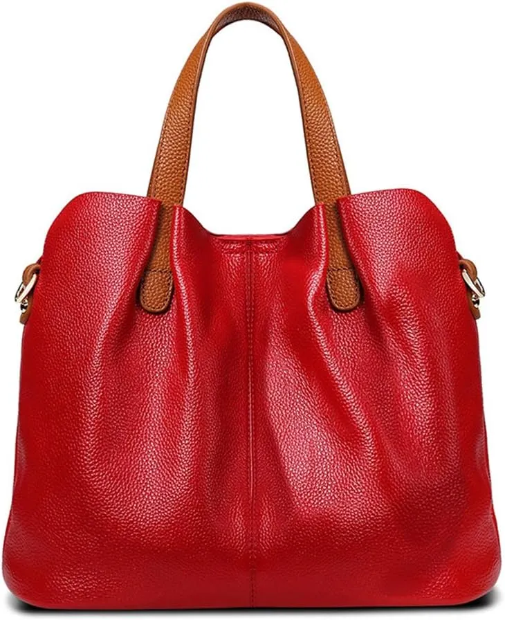 Women Soft Leather Tote Bags Top Handle Handbags with Adjustable Detachable Straps for Daily