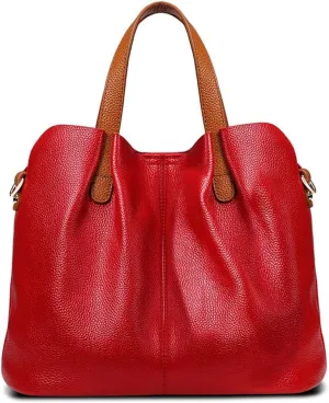 Women Soft Leather Tote Bags Top Handle Handbags with Adjustable Detachable Straps for Daily