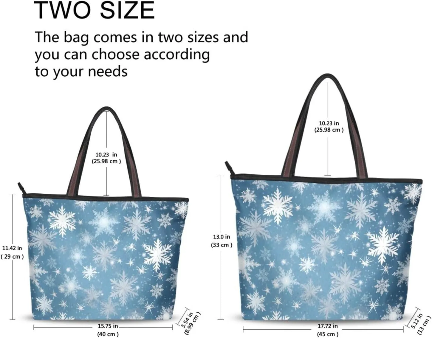 Women Tote Bags Christmas Snowflake Top Handle Satchel Handbags Shoulder Bag for Shopping 20848442