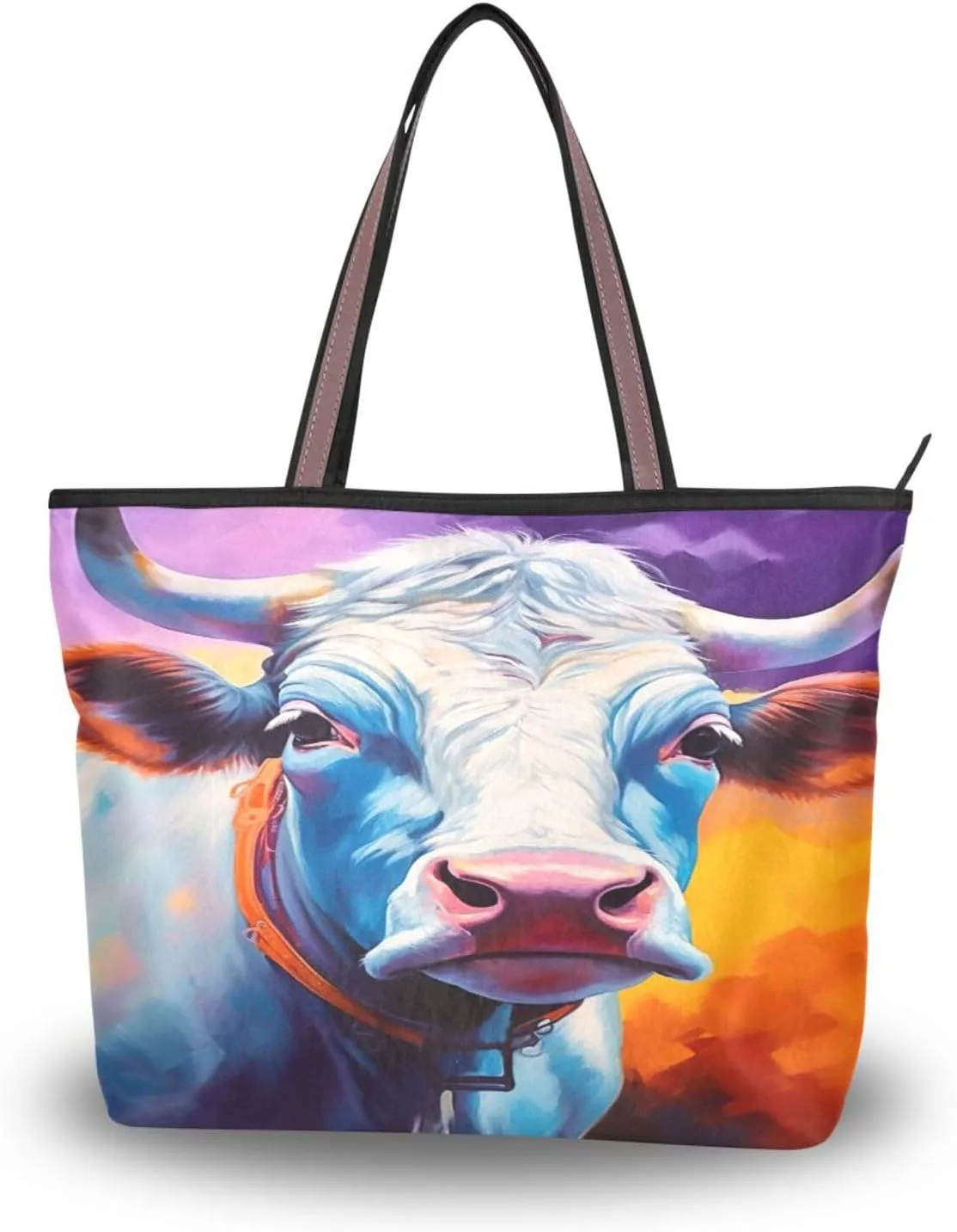 Women Tote Bags Ox Top Handle Satchel Handbags Shoulder Bag for Shopping 20853459
