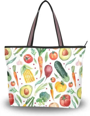 Women Tote Bags Vegetables Corn Carrot Top Handle Satchel Handbags Shoulder Bag for Shopping 20858086