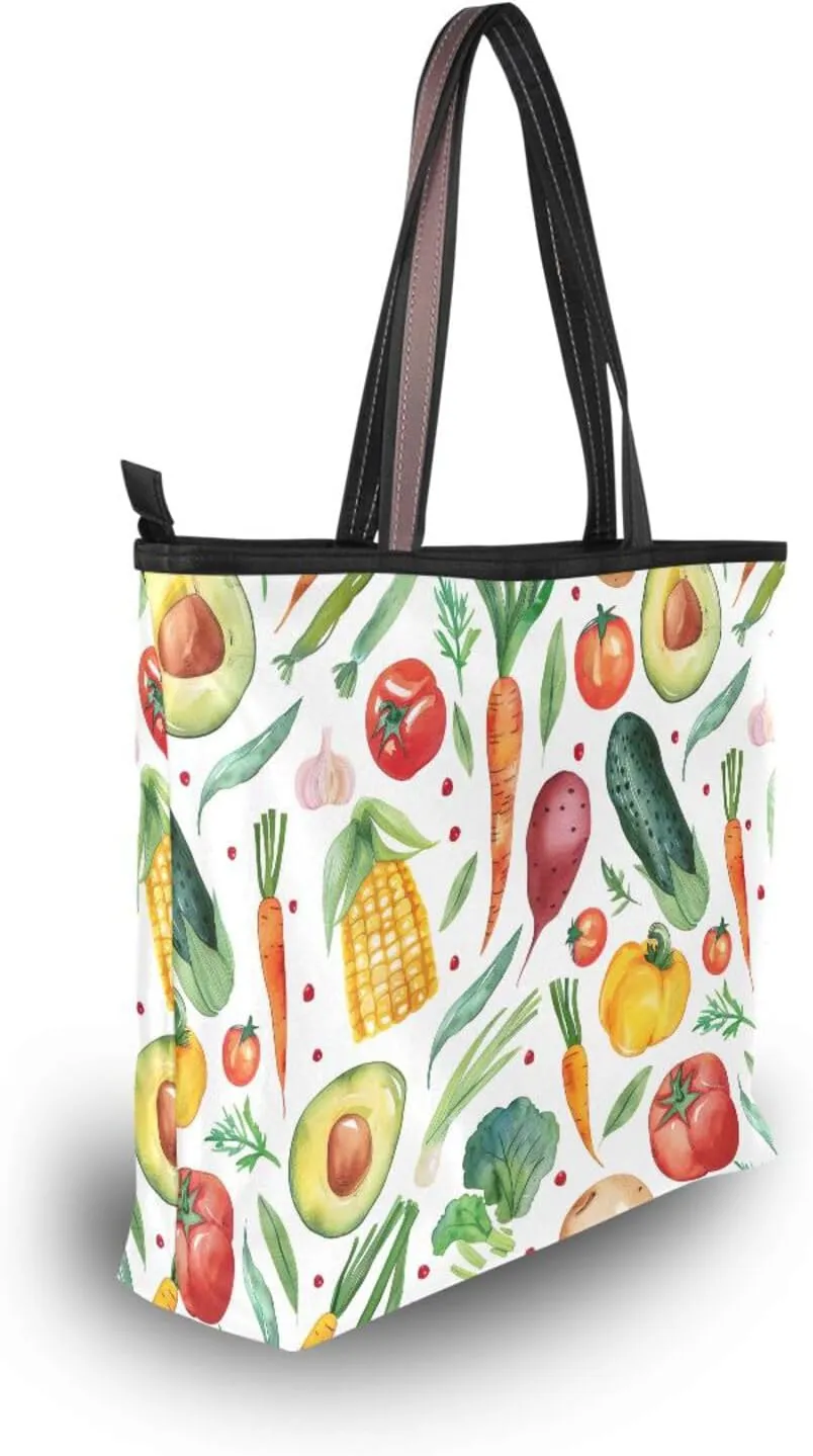Women Tote Bags Vegetables Corn Carrot Top Handle Satchel Handbags Shoulder Bag for Shopping 20858086