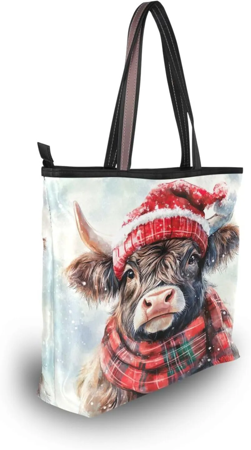 Women Tote Bags Winter Christmas Ox Cow Top Handle Satchel Handbags Shoulder Bag for Shopping L 20858800