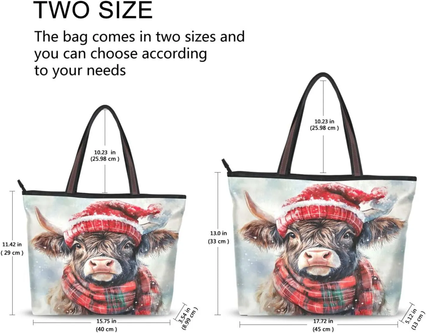 Women Tote Bags Winter Christmas Ox Cow Top Handle Satchel Handbags Shoulder Bag for Shopping L 20858800