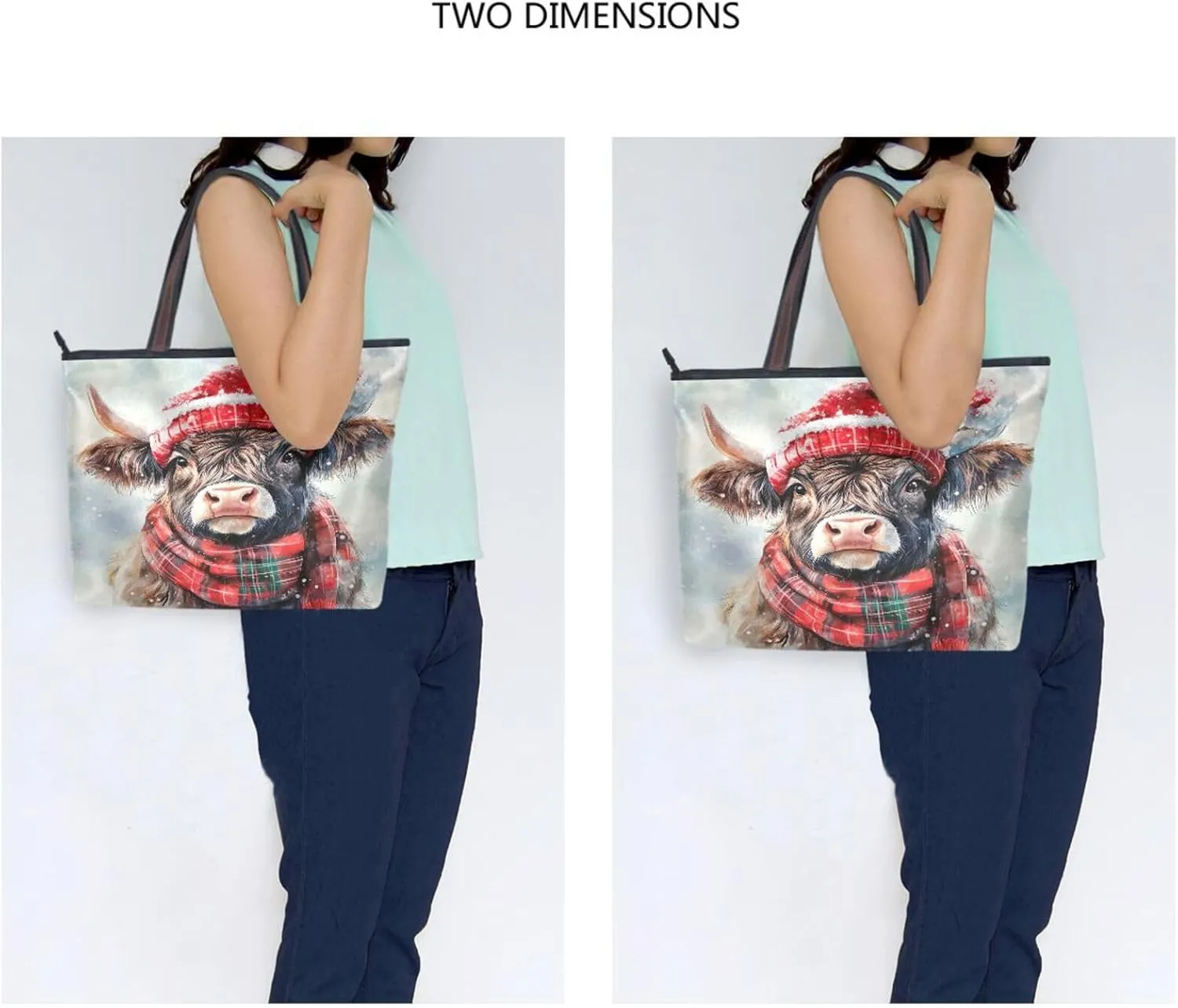 Women Tote Bags Winter Christmas Ox Cow Top Handle Satchel Handbags Shoulder Bag for Shopping L 20858800