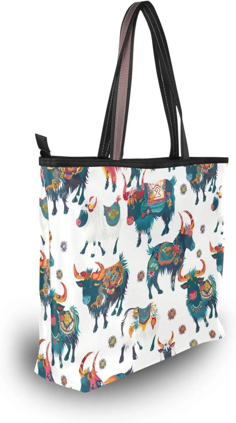 Women Tote Bags Yak Ox Top Handle Satchel Handbags Shoulder Bag for Shopping 20858083