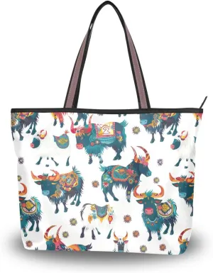 Women Tote Bags Yak Ox Top Handle Satchel Handbags Shoulder Bag for Shopping 20858083