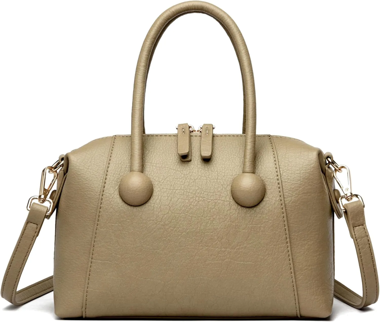 Women's Cross Body Bags Top Handle Shoulder Purses Boston Barrel Sling Handbags With Double Zipper Head
