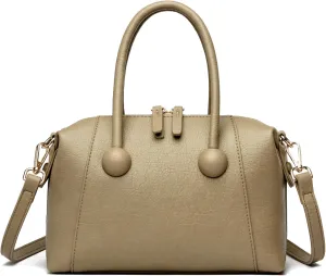 Women's Cross Body Bags Top Handle Shoulder Purses Boston Barrel Sling Handbags With Double Zipper Head