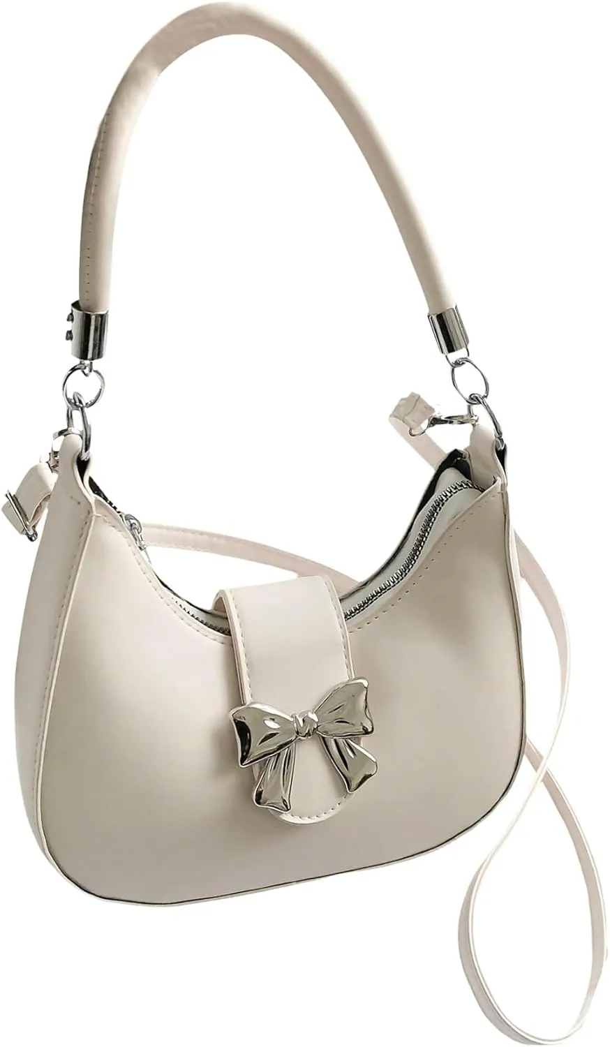 Women's Elegant Bow Knot Hobo Handbag Soft Top Handle Cross Body Shoulder Bags Purse