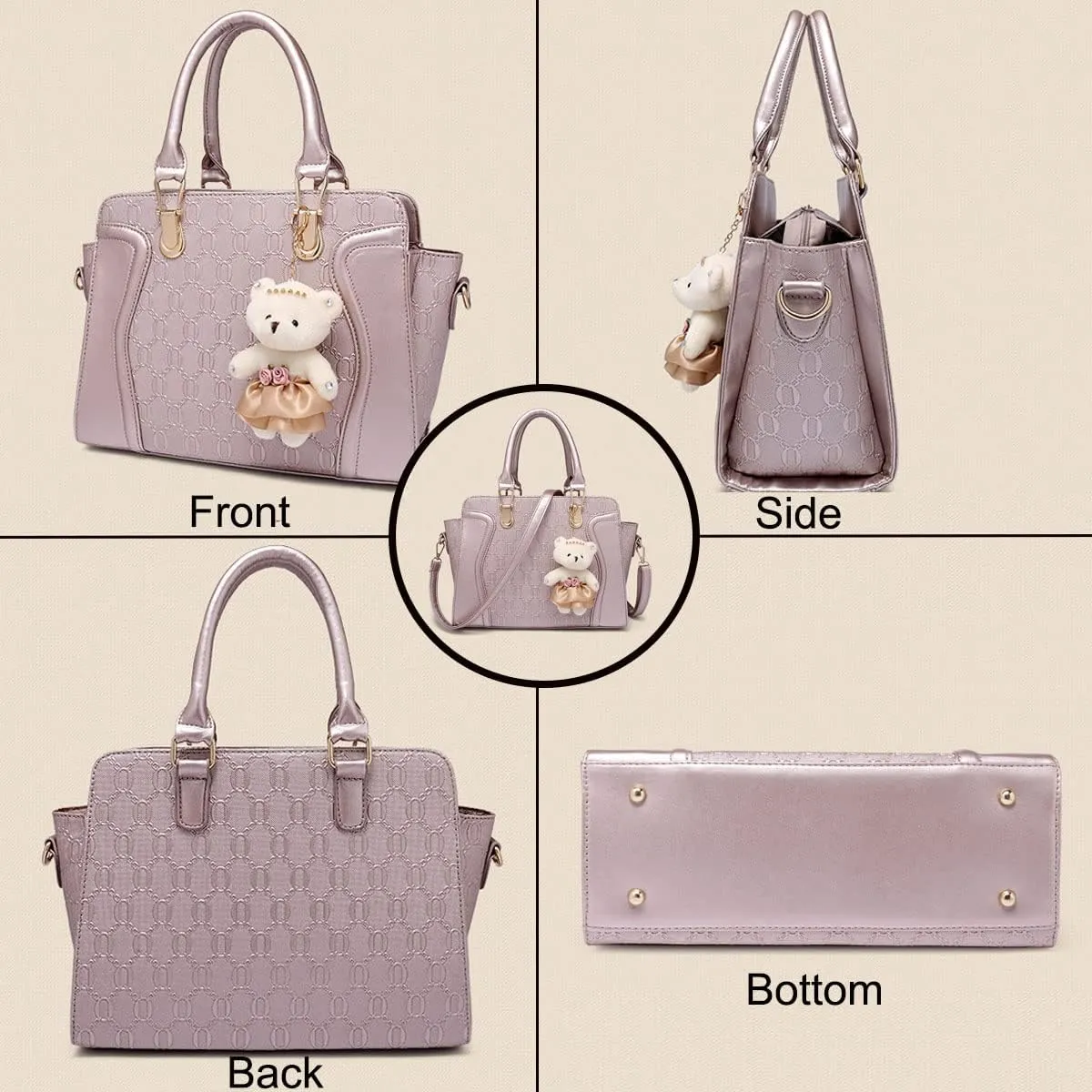 Women's Fashion Handbags Tote Bags Shoulder Bag Top Handle Satchel Purse Set 4pcs