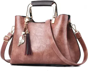 Womens Handbags and Purses Fashion Top Handle Satchel Tote PU Leather Shoulder Bags