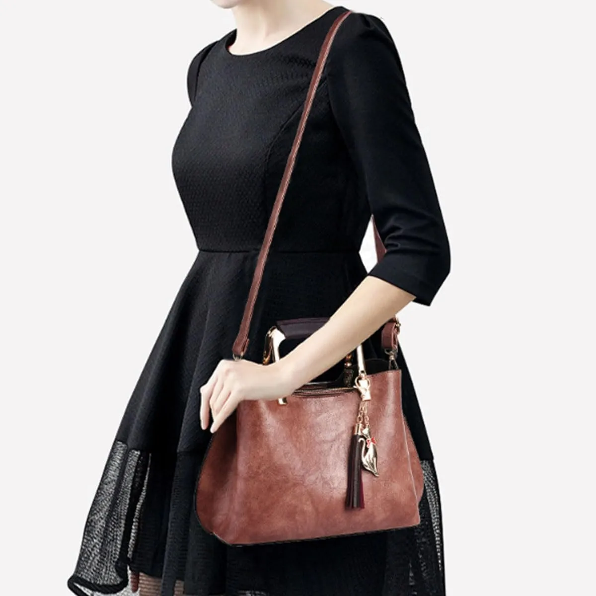 Womens Handbags and Purses Fashion Top Handle Satchel Tote PU Leather Shoulder Bags