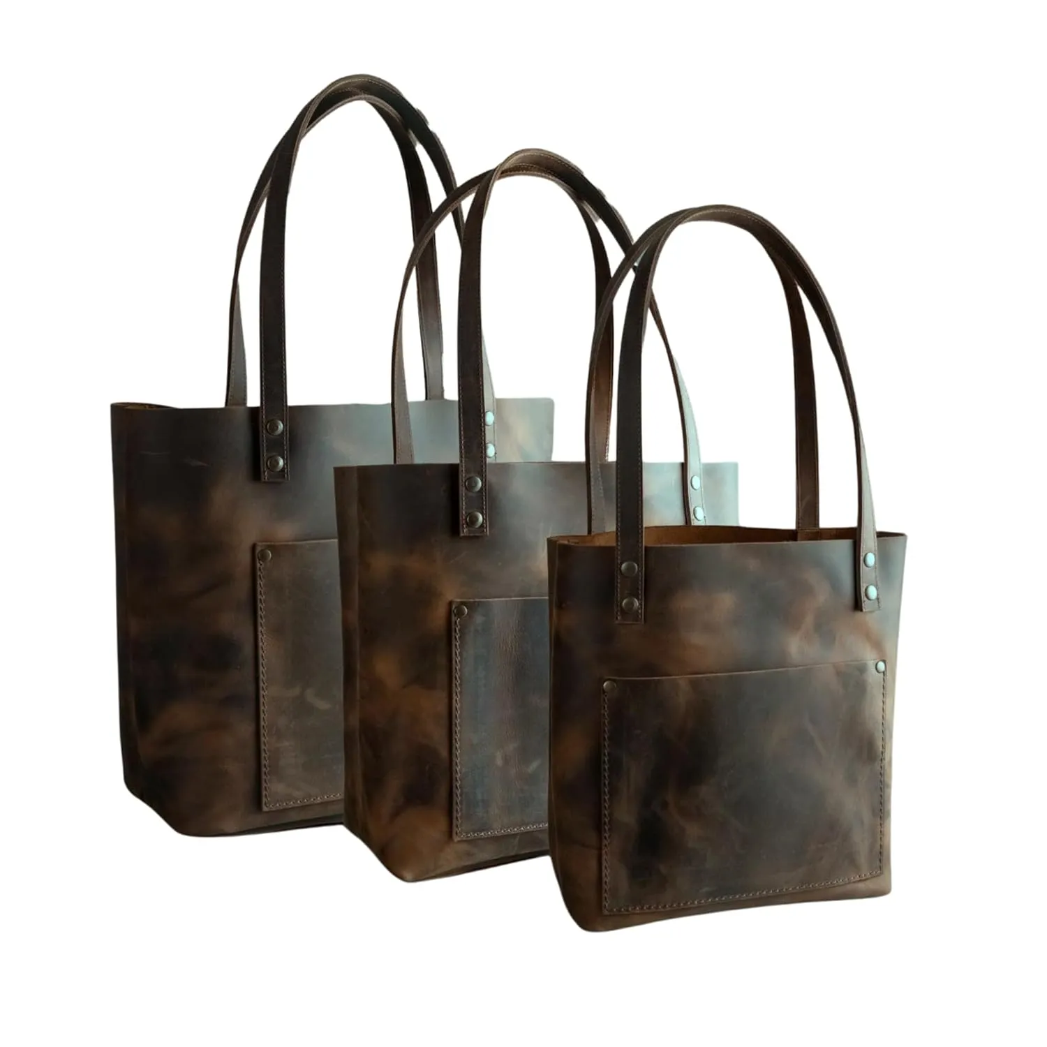 Women's Leather Tote Bag, Personalized Shoulder Bag, Handmade Leather Tote for Everyday Use, Student Laptop Bag, Perfect Gift for Her