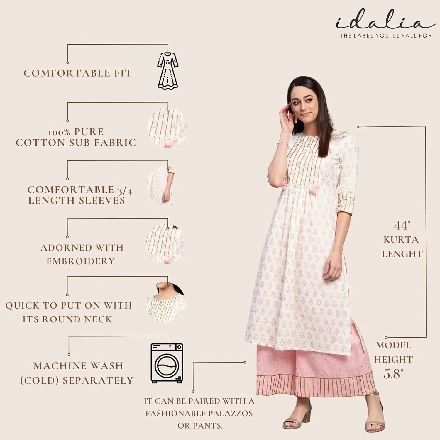 Women's Print Kurta Printed Palazzo