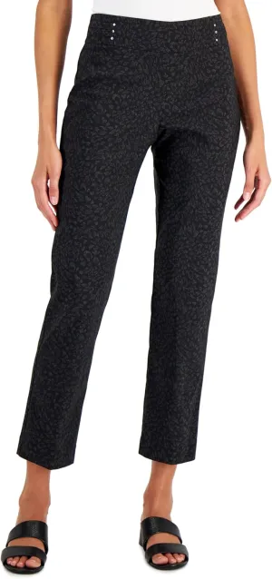 Womens Printed Cropped Pull On Pants