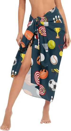 Womens Sarong Beach Wraps Swimsuit Bikini Cover up Wrap Skirt with Tassels