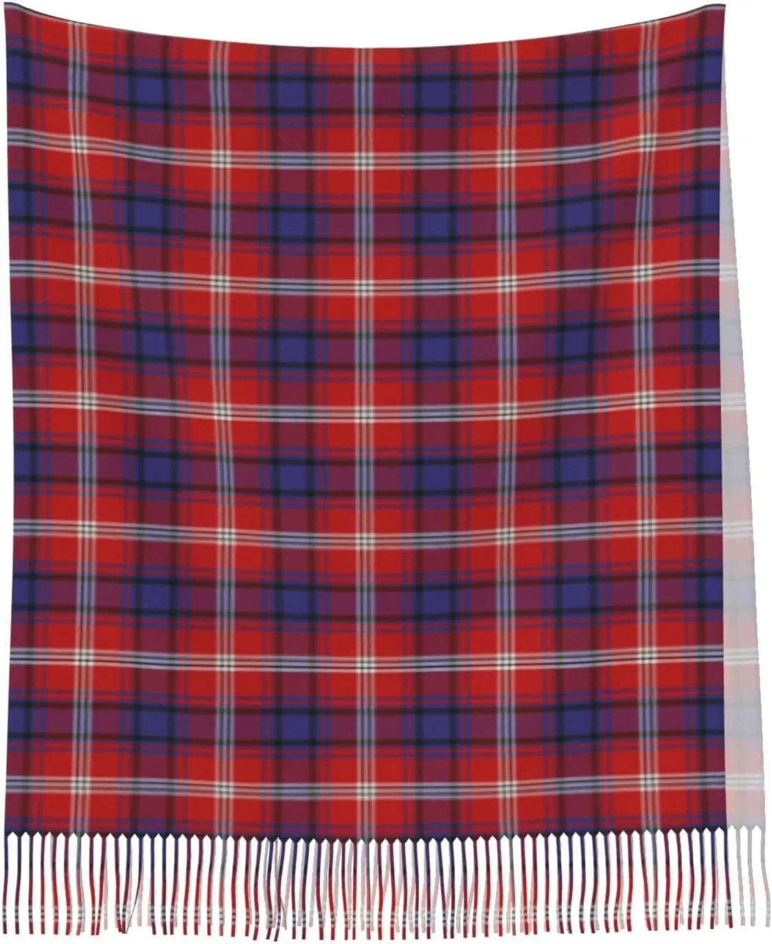 Women's Scarf Shawl, Soft Faux Cashmere Tassel Scarf, Winter Warm Plaid Scarf Gift