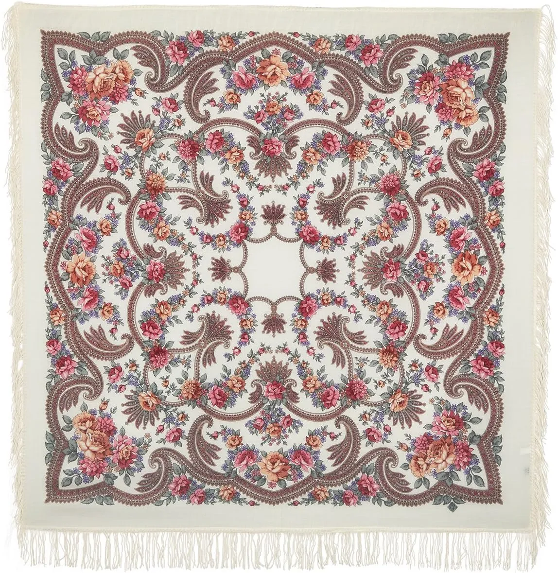 Women's scarves Pavlovo Posad scarf 100% Pure Wool Shawl Natural Merino Russian Wrap 1551